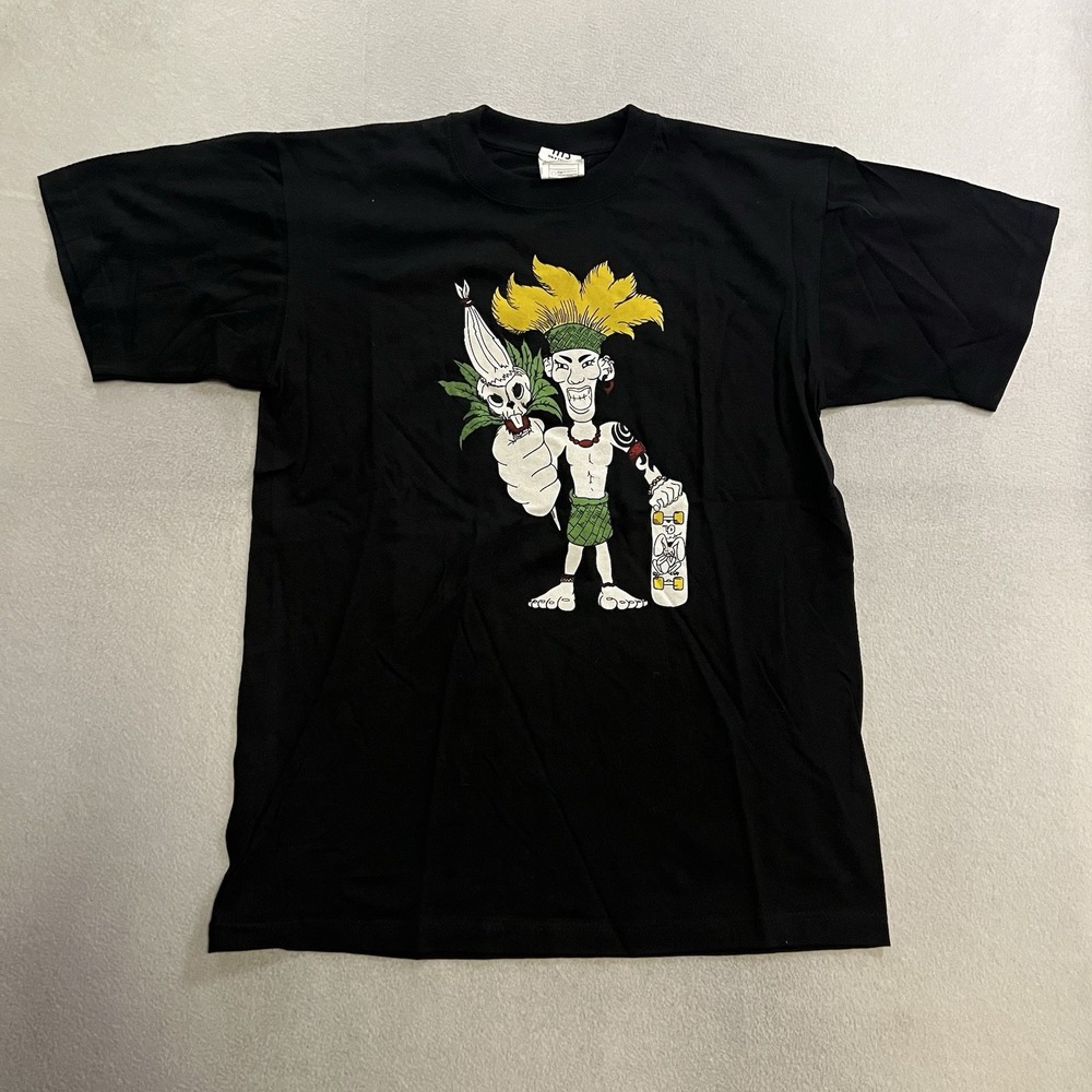 Voodoo Skate T-Shirt Men's Size Medium Black Skateboarding Graphic Print Tee
